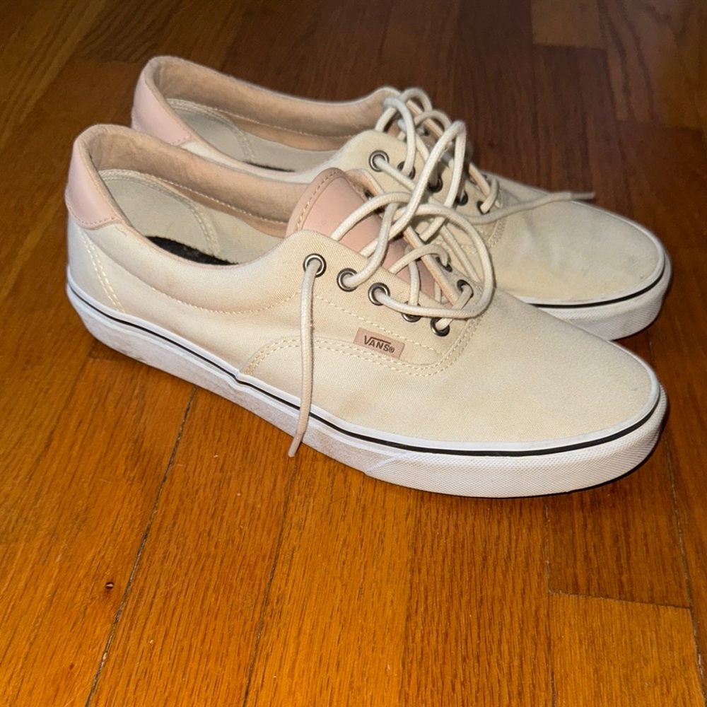 Vans Cream and Pink Sneakers